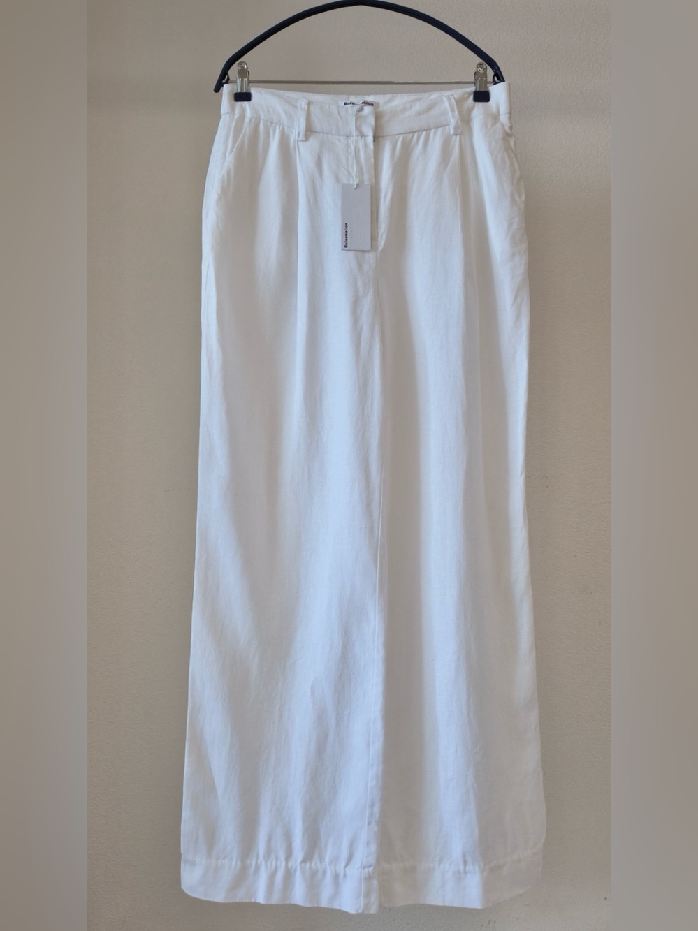 Reformation Alex Linen Pant white size 8